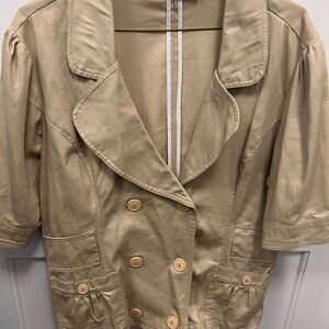 Stylish Beige Double-Breasted Blazer